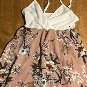 Source Unknown White and Pink Floral Dress